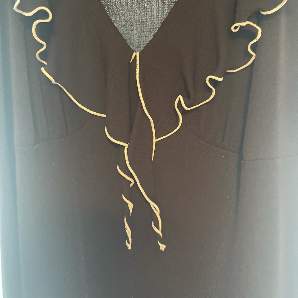 Max Studio Vintage 90’s Brown Dress w Cream Piping - Picture 6 of 6